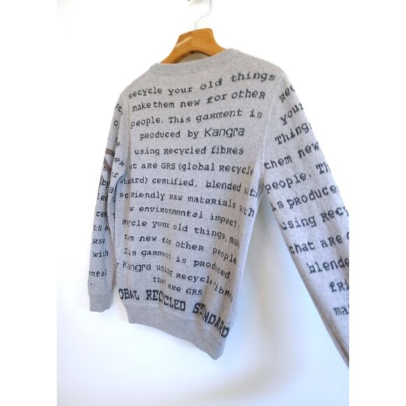 KANGRA Italy Recycled Cashmere Print Crewneck Sweater Farfetch YOOX 42 XS $518 - Picture 8 of 12
